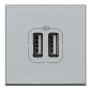 Caricatore USB 2 Prese 2 Posti Serie Civili  Bticino Axolute Chiara HC4285C2