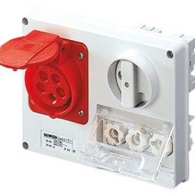 Presa Int0erbloccata con base portafusibili 3P+T IP44 32A Senza fondo Gewiss GW66141